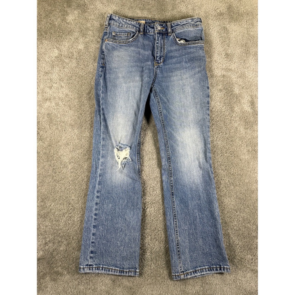 Pilcro and the Letterpress Anthropologie Distressed Straight Leg Jeans Size 28